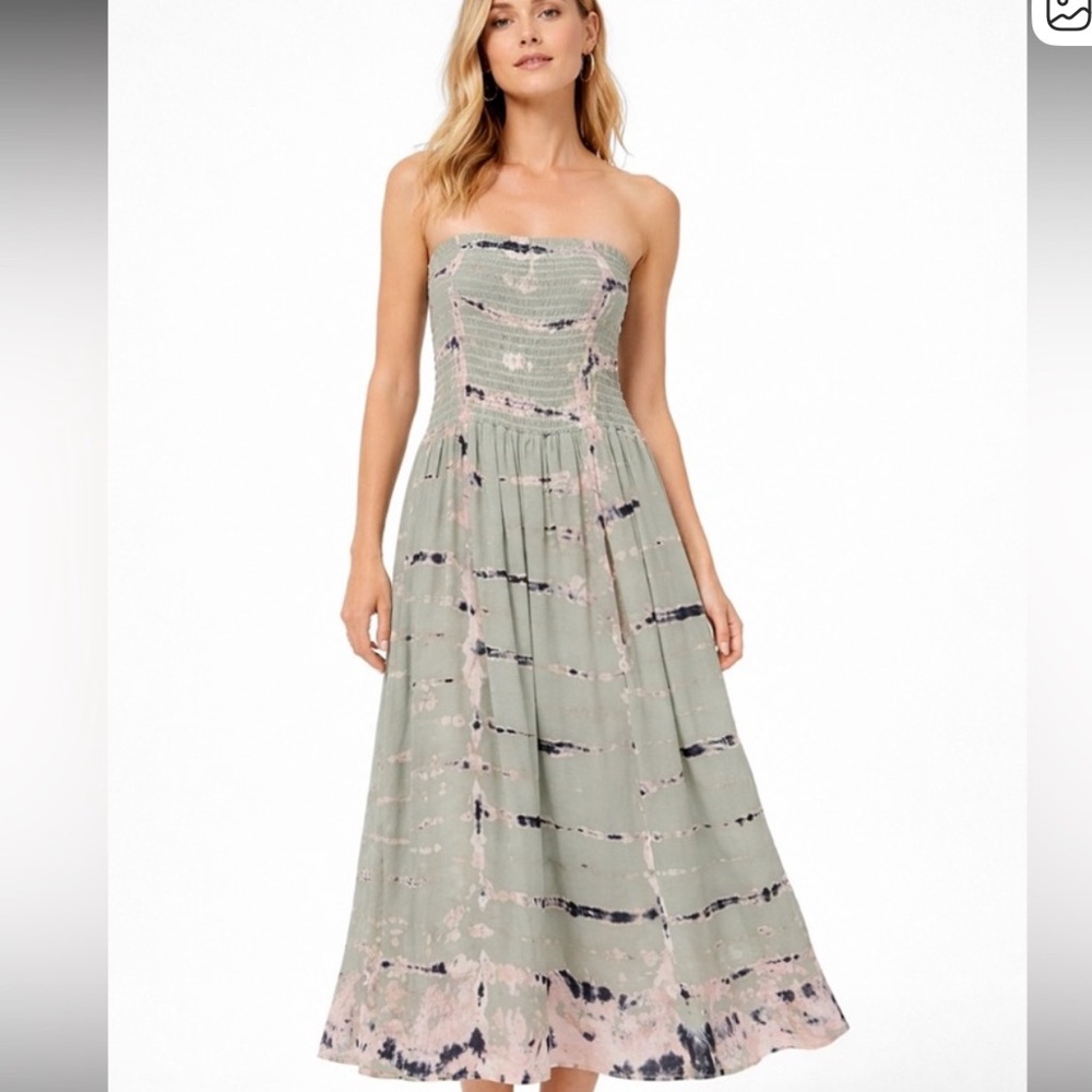 NWT Young Fabulous & Broke Brenen Smocked Tie Dye Maxi Dress Medium